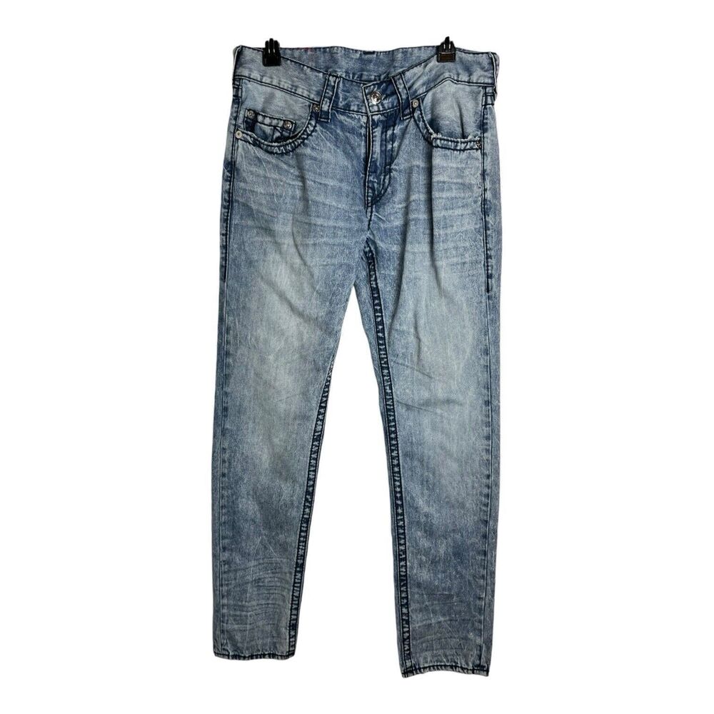 True Religion Skinny Jeans Mens Blue Dark Wash Pocket Denim Size 32